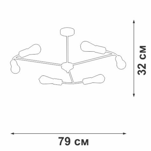 Люстра 6xE27 макс. 40Вт Vitaluce V3025-1/6PL