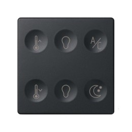Выключатель сенсорный 6-кл. СП Simon 82 Sense IP20 с тематич. маркир. Т3 графит Simon 8000665-038