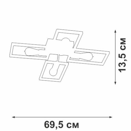 Люстра 4xE27 макс. 40Вт Vitaluce V3031-7/4PL