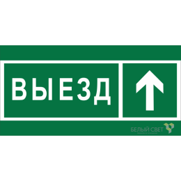 Знак безопасности NPU-6030.N06 "Направление к воротам выезда прямо" Белый свет a20566