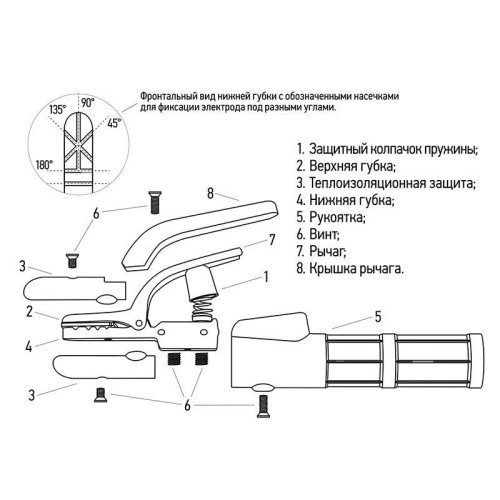 Держатель электрода 500А American type Rexant 16-0854