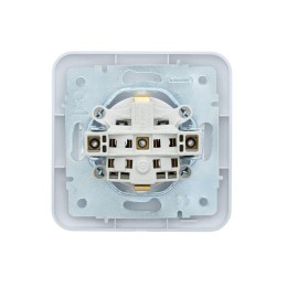 Розетка 1-м СП ASTI 16А IP20 с заземл. термопласт в сборе бел. LEZARD 7081-0202-122B
