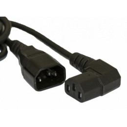 Кабель питаниямонитор-компьютер IEC 320 C13 (угловая)-IEC 320 C14 (3х0.75) 10А прямая вилка 1м (ПВС-