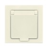 Розетка 1-м СП Афина 16А IP20 с заземл. с крышкой в сборе сл. кость (ivory) Universal A0029-I