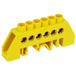 Шина PE "земля" в комб. DIN-изол. "Стойка" ШНИ-8х12-6-КС-Ж IEK YNN10-812-6DP-K05