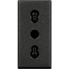 Розетка 1-м СП 1мод. Axolute 16А IP20 250В 2P+E экранир. контакты антрацит Leg BTC HS4180