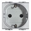 Розетка 1-м СП 2мод. LivingLight 16А IP20 2P+E безвинт. клеммы алюм. Leg BTC NT4141AN