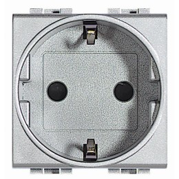 Розетка 1-м СП 2мод. LivingLight 16А IP20 2P+E безвинт. клеммы алюм. Leg BTC NT4141AN