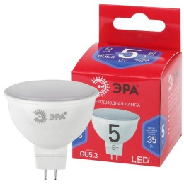 Лампа светодиодная RED LINE LED MR16-5W-865-GU5.3 R 5Вт MR16 софит 6500К холод. бел. GU5.3 Эра Б0045