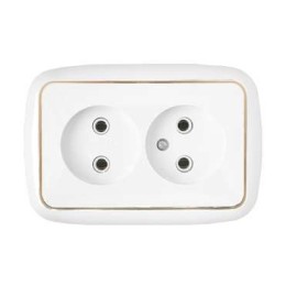 Розетка 2-м СП 6А IP20 бел. Bylectrica РС16-262