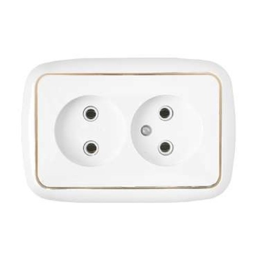 Розетка 2-м СП 6А IP20 бел. Bylectrica РС16-262