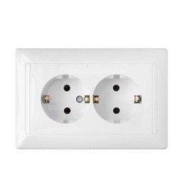 Розетка 2-м СП 16А IP20 с заземл. бел. Bylectrica РС16-313