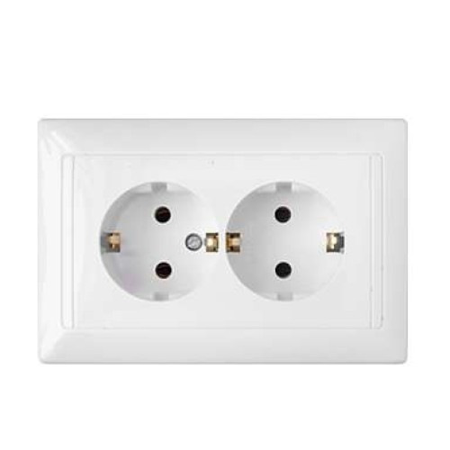 Розетка 2-м СП 16А IP20 с заземл. бел. Bylectrica РС16-313
