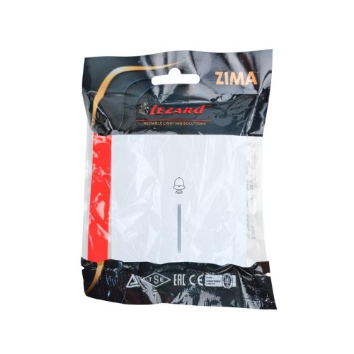 Кнопка звонка с индик. СП ZIMA IP20 безвинт. зажим бел. LEZARD 704-0288-108QC