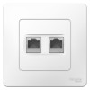 Розетка компьютерная + телефонная 2-м СП Blanca RJ45 кат.5E + RJ11 бел. SE BLNIS045111