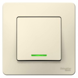 Выключатель 1-кл. СП Blanca 10А IP20 (сх. 1) 250В с подсветкой молочн. SE BLNVS010112