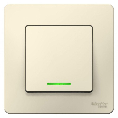 Переключатель проходной 1-кл. СП Blanca 10А IP20 (сх. 6) 250В с подсветкой молочн. SE BLNVS010612