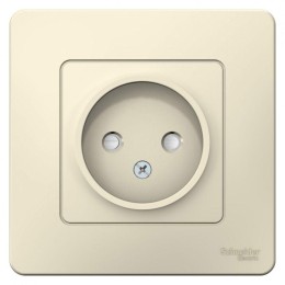 Розетка 1-м СП Blanca 16А IP20 250В без заземл. защ. шторки молоч. SE BLNRS000112