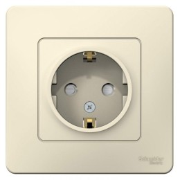 Розетка 1-м СП Blanca 16А IP20 250В с заземл. защ. шторки молоч. SE BLNRS001112