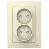 Розетка 2-м СП Blanca 16А IP20 250В без заземл. защ. шторки молоч. SE BLNRS000122