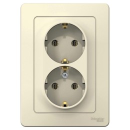 Розетка 2-м СП Blanca 16А IP20 250В с заземл. без защ. шторок молоч. SE BLNRS001022