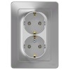 Розетка 2-м СП Blanca 16А IP20 250В с заземл. без защ. шторок алюм. SE BLNRS001023