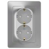 Розетка 2-м СП Blanca 16А IP20 250В с заземл. защ. шторки алюм. SE BLNRS001123