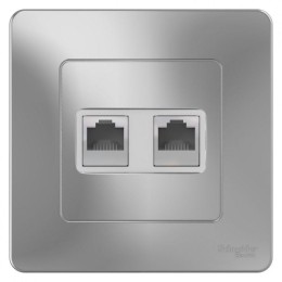 Розетка компьютерная 2-м СП Blanca RJ45 кат.5E алюм. SE BLNIS045453