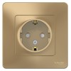 Розетка 1-м СП Blanca 16А IP20 250В с заземл. защ. шторки титан SE BLNRS001114