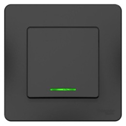 Переключатель проходной 1-кл. СП Blanca 10А IP20 (сх. 6) 250В с подсветкой антрацит SE BLNVS010616