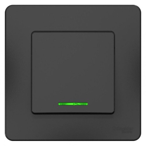 Переключатель проходной 1-кл. СП Blanca 10А IP20 (сх. 6) 250В с подсветкой антрацит SE BLNVS010616