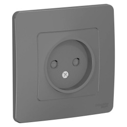 Розетка 1-м СП Blanca 16А IP20 250В без заземл. защ. шторки антрацит SE BLNRS000116