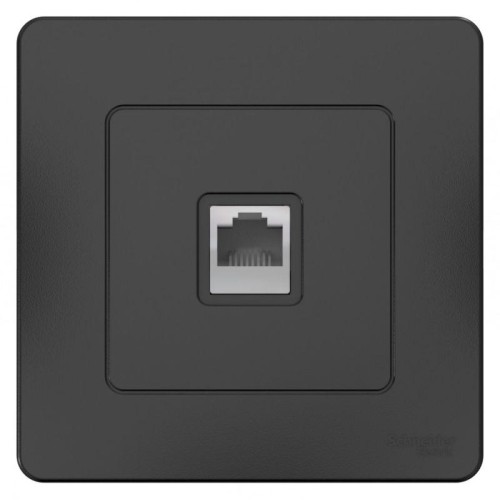 Розетка компьютерная 1-м СП Blanca RJ45 кат.5E антрацит SE BLNIS045006