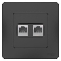 Розетка компьютерная 2-м СП Blanca RJ45 кат.5E антрацит SE BLNIS045456