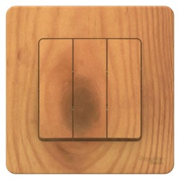 Выключатель 3-кл. СП Blanca 10А IP20 (сх. 1+1+1) 250В ясень SE BLNVS100505