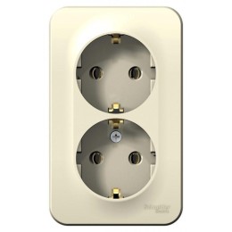 Розетка 2-м ОП Blanca 16А IP20 250В с заземл. без защ. шторок молоч. SE BLNRA010202