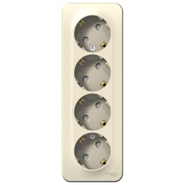 Розетка 4-м ОП Blanca 16А IP20 250В с заземл. защ. шторки с изолир. пластиной молоч. SE BLNRA011412