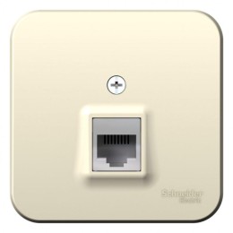 Розетка компьютерная 1-м ОП Blanca RJ45 кат.5E с изолир. пластиной молочн. SE BLNIA045002