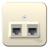 Розетка компьютерная 2-м ОП Blanca RJ45 кат.5E с изолир. пластиной молочн. SE BLNIA045452