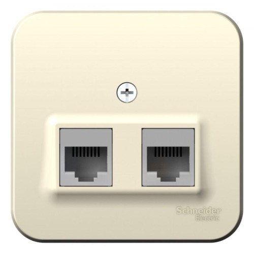 Розетка компьютерная 2-м ОП Blanca RJ45 кат.5E с изолир. пластиной молочн. SE BLNIA045452