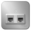 Розетка компьютерная 2-м ОП Blanca RJ45 кат.5E с изолир. пластиной алюм. SE BLNIA045453