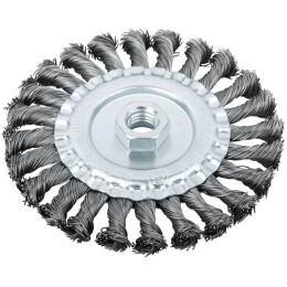 Корщетка-колесо гайка М14 стальная витая проволока 125мм FIT 39123