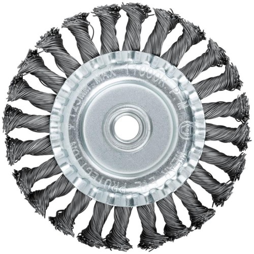 Корщетка-колесо гайка М14 стальная витая проволока 125мм FIT 39123