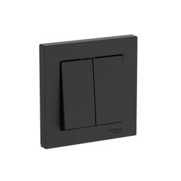 Выключатель 2-кл. AtlasDesign (сх. 5) 10AX быстрозажим. клем. в сборе карбон SE ATN001052S