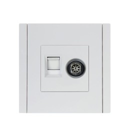 Розетка 2-м TV+RJ45 кат.6 FORTE&PIANO FP237 бел. IEK FP-AK20-2-K01