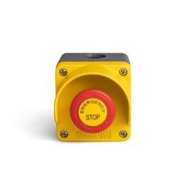 Пост металлический с аварийной кнопкой с маркировкой желт./сер. EMAS M1C200EE