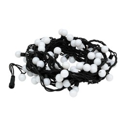 Гирлянда светодиодная "Мультишарики" 10м d23мм 80LED бел. 5Вт IP65 постоян. свечение провод каучук ч