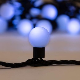 Гирлянда светодиодная "Мультишарики" 10м d23мм 80LED бел. 4Вт IP65 провод ПВХ черн. Neon-Night 303-5