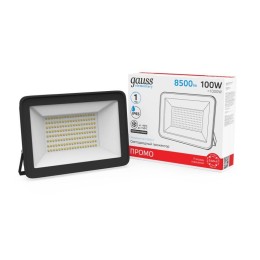 Прожектор светодиодный Elementary 100Вт 6500К IP65 8500лм 175-265В ДО ПРОМО G2 черн. GAUSS 613100100