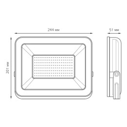 Прожектор светодиодный Elementary 100Вт 6500К IP65 8500лм 175-265В ДО ПРОМО G2 черн. GAUSS 613100100